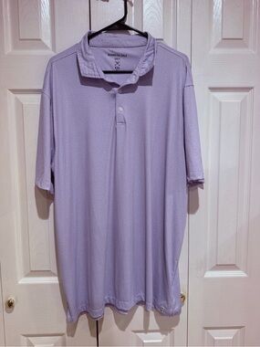 Kenneth Cole Lavender Short-Sleeve Polo - Subtle Texture